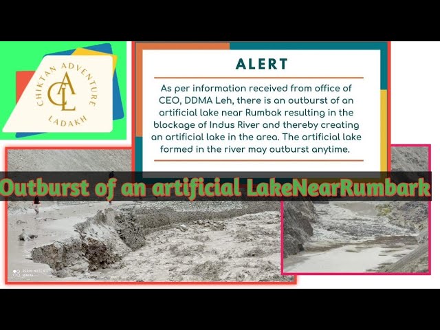 Outburst of an artificial Lake Near Rumbark (Leh Zanskar Road) Today on 22 Augst 2021....