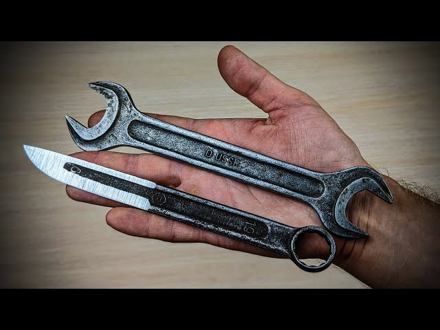 Изготовление ножа из старого гаечного ключа