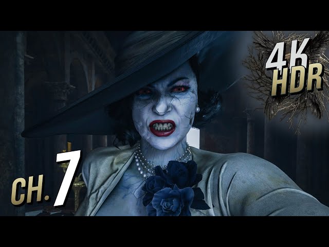 Resident Evil Village [4K/60fps HDR] (100%, Hardcore, Platinum) Walkthrough Part 7 - Lady Dimitrescu