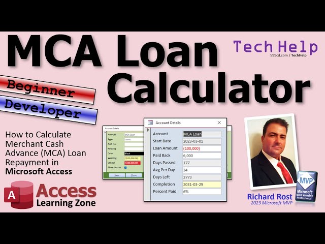 How to Calculate a Merchant Cash Advance (MCA) Loan Repayment in Microsoft Access