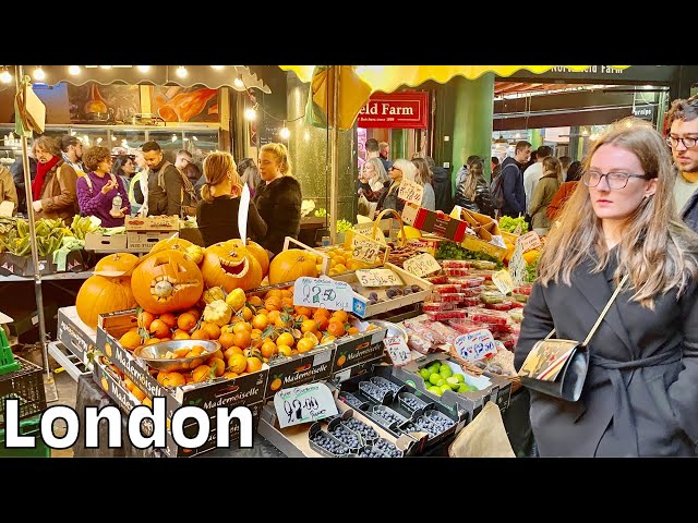 England 🏴󠁧󠁢󠁥󠁮󠁧󠁿 London Walk, Borough Market Walking Tour | London Famous Street Food | 4k HDR