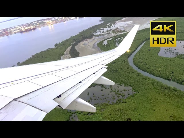 【4K HDR】 Silky Brisbane Sunset Takeoff  Qantas Boeing 737-800