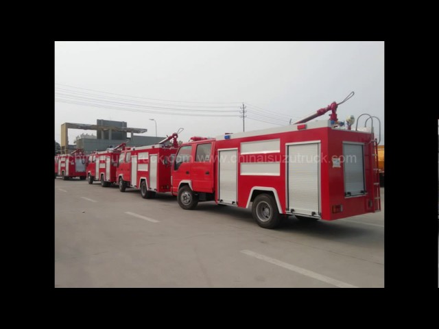 China Isuzu water and foam fire fighting truck delivery