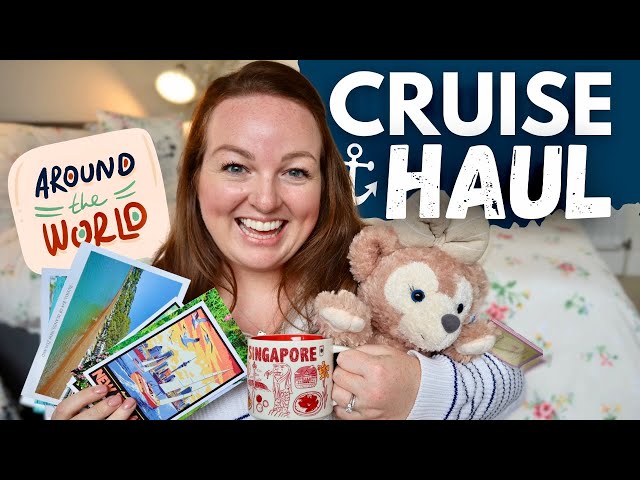 WORLD CRUISE HAUL! 🌍 souvenirs, pins, postcards & Hong Kong Disneyland ✨ travel memories & keepsakes