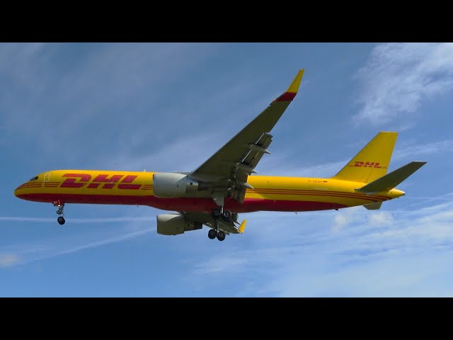 RARE ● DHL Boeing 757-200F - Landing at Norwich Airport
