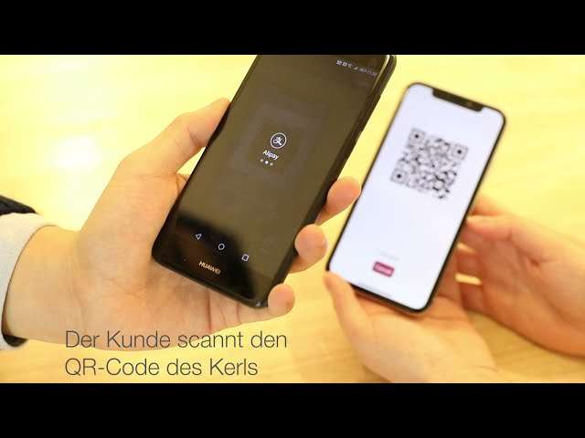 WeChat Pay/Alipay - Der Kunde scannt den QR-Code des Händlers
