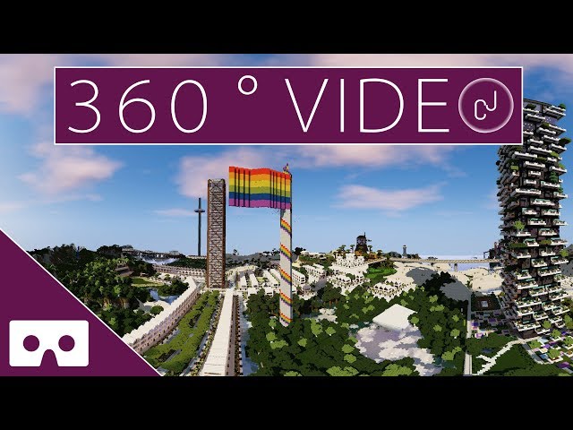 Riesige Regenbogenfahne Minecraft VR 360 °