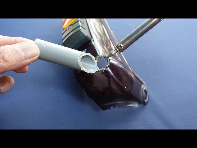 Method of welding plastic with nails and knives ! [ Easy way to fix broken plastic ]