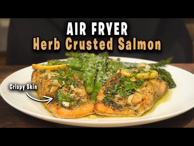 Air Fried Salmon  | How To Make Crispy & Quick Air Fried Salmon & Asparagus