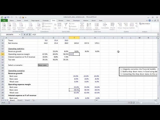 Financial Modeling Quick Lessons: Integrating Scenarios w/ OFFSET/MATCH (Part 1) [UPDATED]