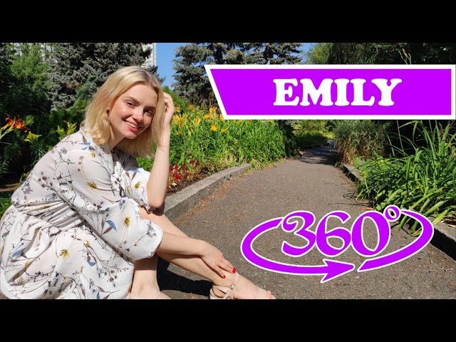 VR 360 Date with Emily. Blondy girl in flowers