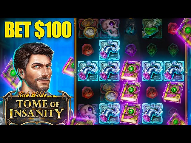 $100 MAX BET SIZE SPINS on TOME OF INSANITY... HUGE WIN!! (OMG)