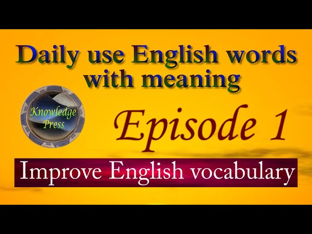 English words with meaning/daily use English vocabulary