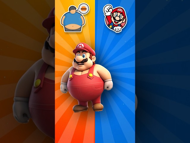Mario character but fat 🍔 #mario #mariobros #supermario