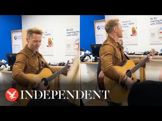 Ronan Keating surprises Tesco shoppers with impromptu in store performance