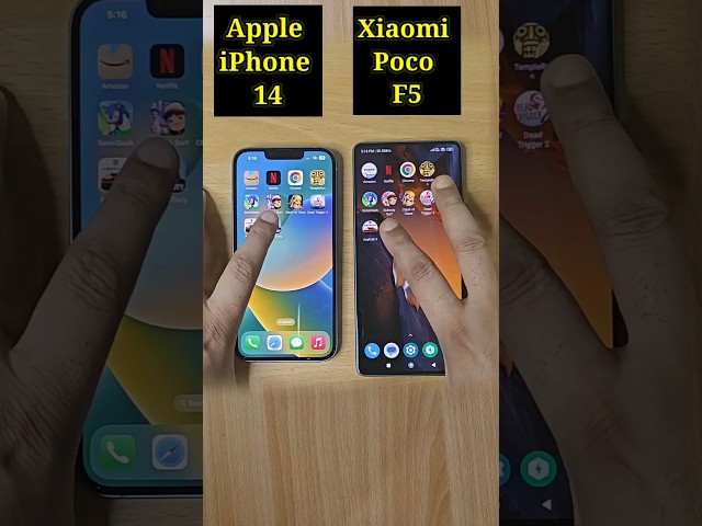 Apple iPhone 14 Vs Poco F5 5G Speed Test Comparison | 😀