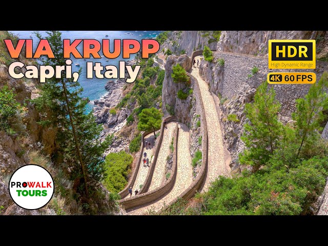 Capri, Italy - Via Krupp Walking Tour - 4K60fps HDR with Binaural Audio
