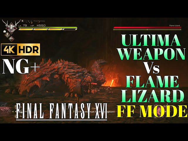 PS5 Final Fantasy 16 New Game Plus Flame Lizard Boss Fight 4K| FF16 Ultima Weapon | FF16 NG+ FF Mode