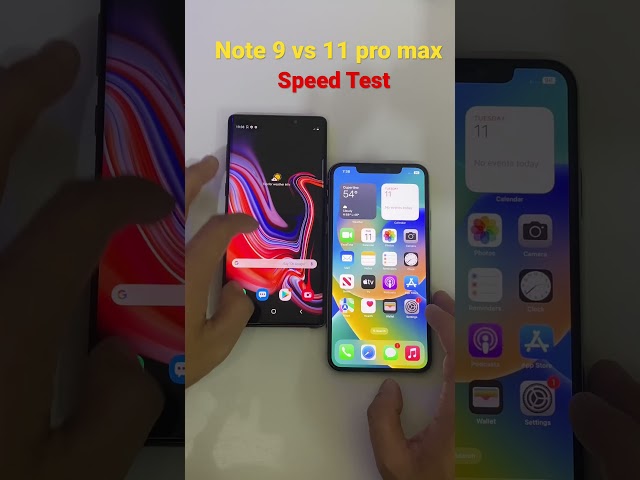 Samsung Note 9 vs Iphone 11 pro max /Speed Test #shorts