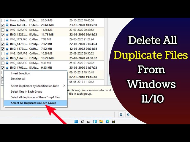 How to Delete All Duplicate Files from Windows 11/ Windows 10 Laptop/PC.