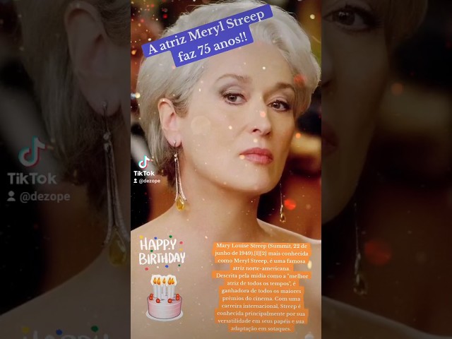 Happy Birthday!A atriz Meryl Streep faz aniversário hoje! #merylstreep #holywood #shorts #atriz