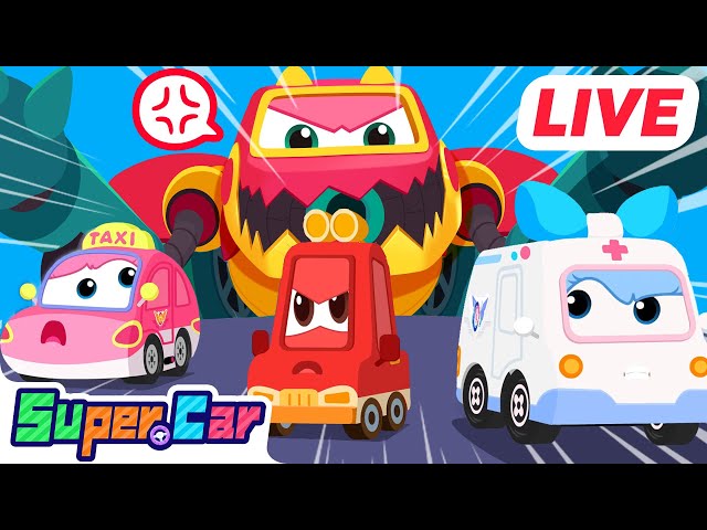 🔴 LIVE Rescue Car VS Monster Truck cartoons full episodes | Police Car | Excavator  | Super Car
