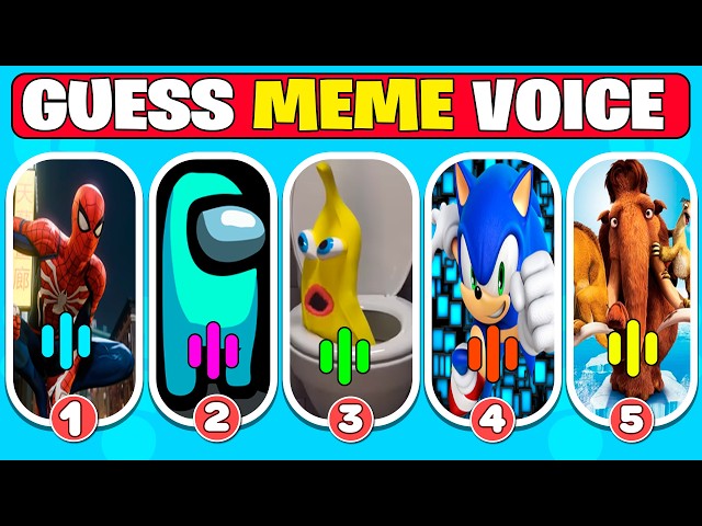 GUESS MEME VOICE & Who's Singing?🎤🎵🔥| Gegagedi, Tenge Tenge, Pomni, Spider Man, Among Us, Sonic