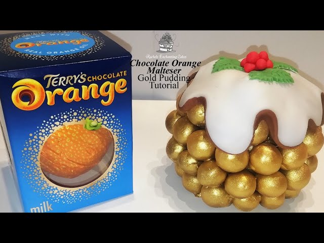 Terry`s Chocolate Orange Decorating GOLD Malteser Christmas Pudding