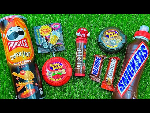 Unpacking Lollipops! 🍭Big Pringles and Rainbow Candies ASMR Drink Snickers
