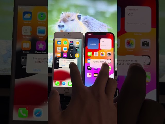 Iphone 6s plus vs IPhone 12 pro max booting test #shortsvideo #apple #iphone #fyp