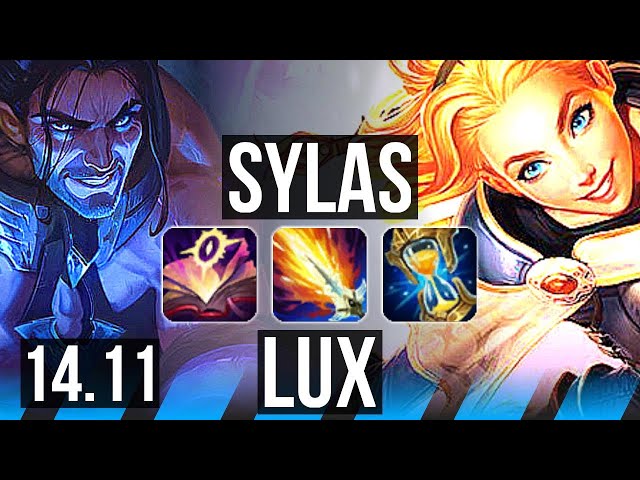 SYLAS vs LUX (MID) | 8 solo kills, 15/3/13, 900+ games, Godlike | EUW Master | 14.11
