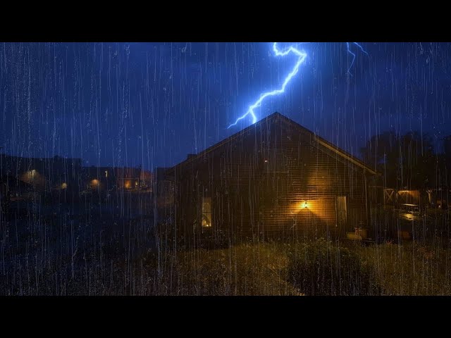 Fall ASLEEP Fast THUNDERSTORM Sounds for SLEEPING under TIN ROOF