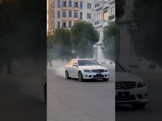 Street Drifting Mercedes Benz  AMG C63🛞#dragrace #amg  #streetdrifting#exhaust #flames #drifting