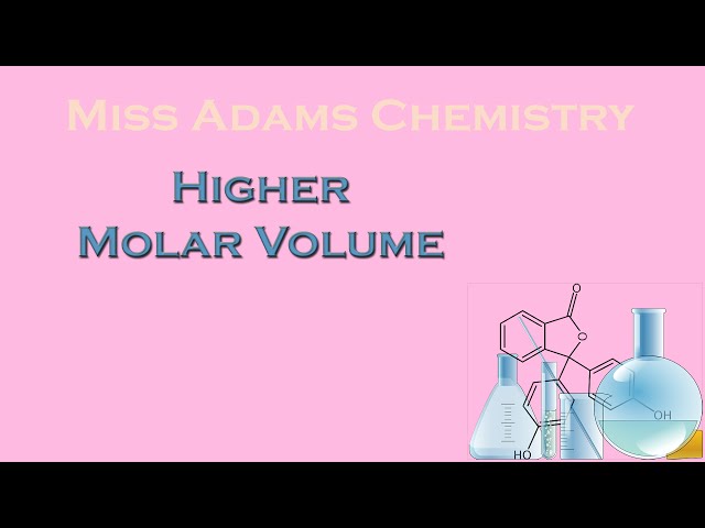 Higher: Molar volume calculations