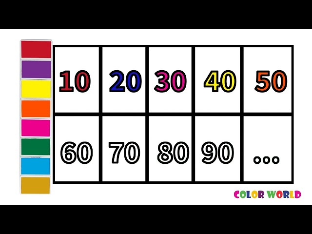 Numbers In English 1-100 | Counting Numbers for Kids & Toddlers / Color World