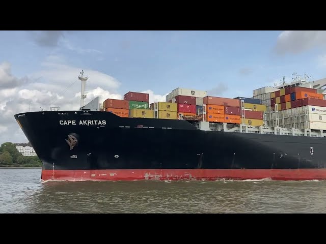 🇩🇪 Up close to CAPE AKRITAS Container Ship, Hamburg Port