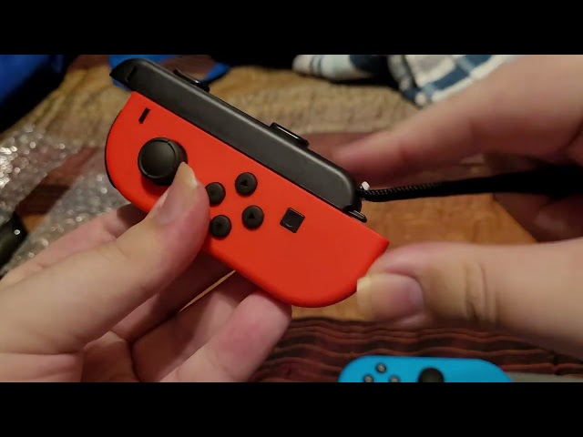 UNBOXING Joy Con controllers for NS (Neon Red and Neon Blue)