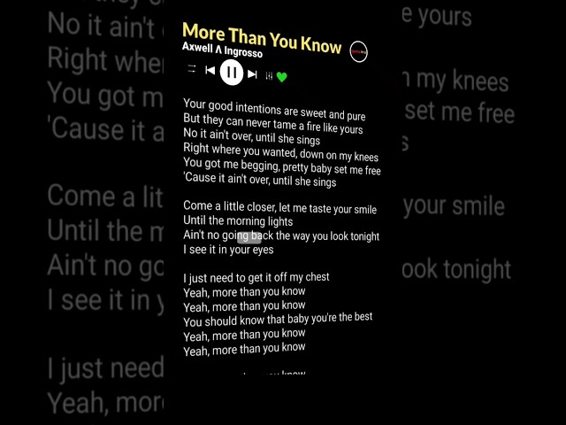 More Than You Know _ Axwell Λ Ingrosso