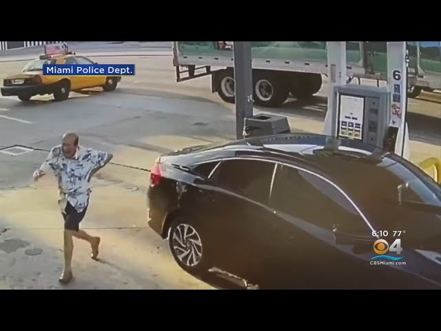 Caught On Camera: Stabbing At A Miami Gas Station