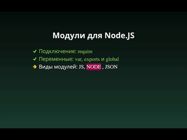 Модули для Node JS, часть 1