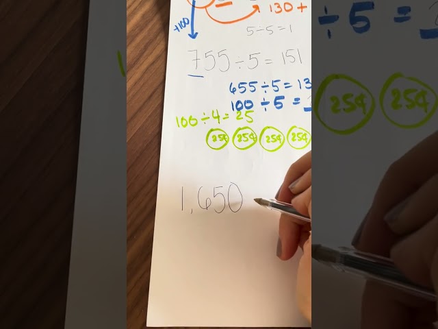 3rd grade division: Mental Math of 3-digit & 4-digit by 1-digit numbers using different strategies.