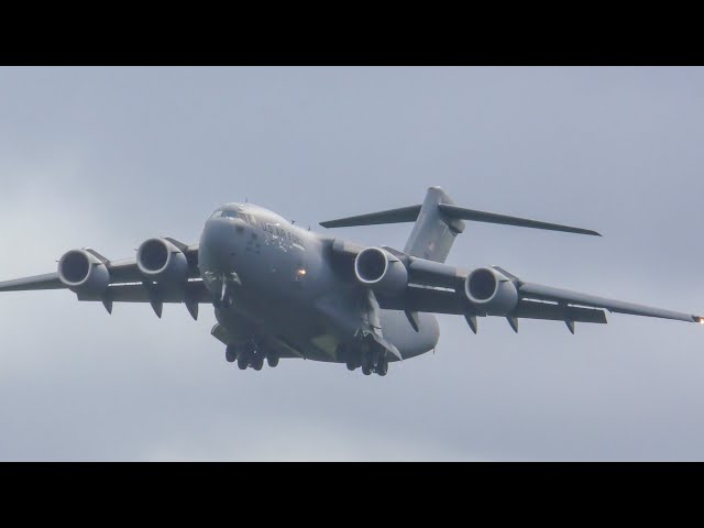 [4K] Boeing C-17 Globemaster Action at Ramstein Air Base [ETAR]