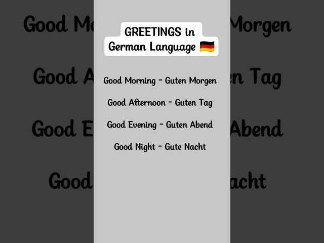 GREETING IN German Language 🇩🇪#kavera #german #a1german #germangreetings #shorts #1millionviews