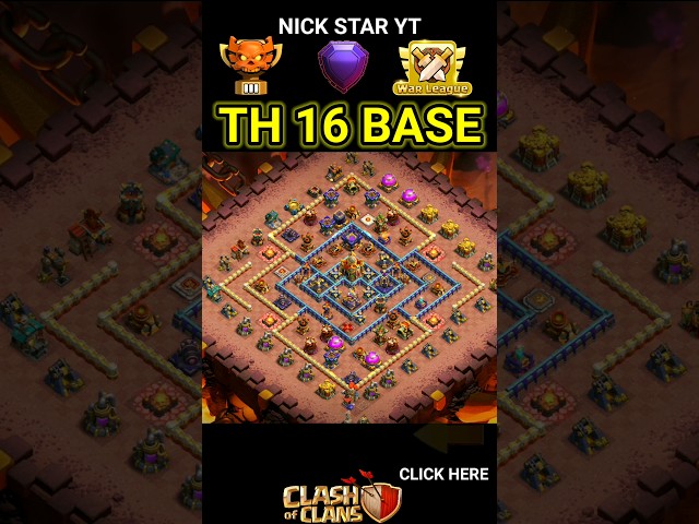 Th16 WAR Base With LINKS Th16 Anti 2 Stars  | New Best Th16 War Base 2024😎