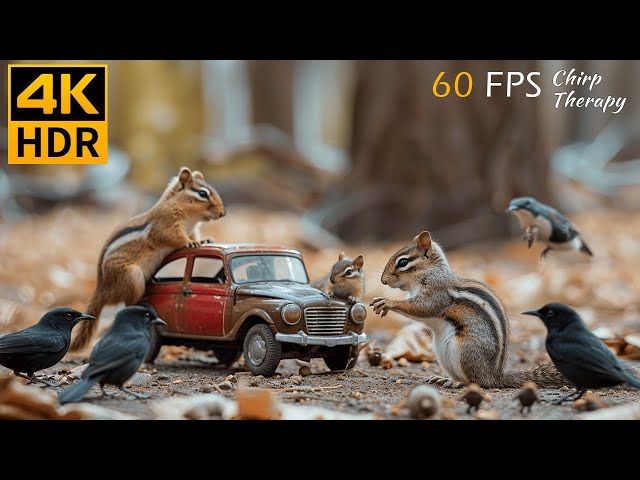 Cat TV for Cats to Watch: 8 Hours of Play with Chipmunk, Birds, Dove 😻🙀 4K HDR 60 FPS