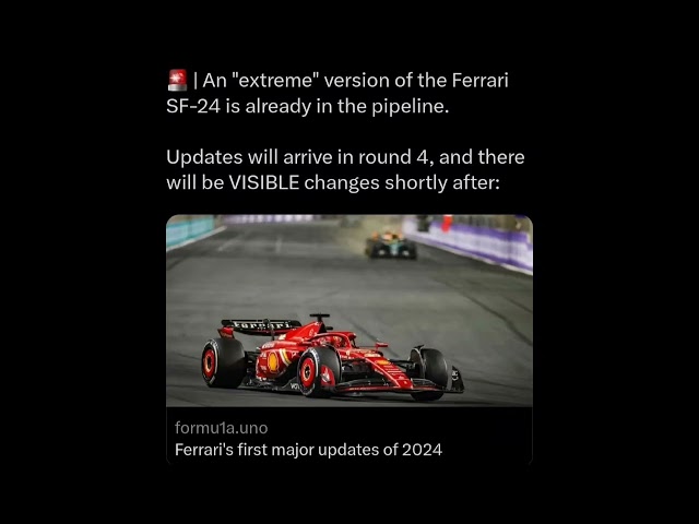 Ferrari SF24 upcoming upgrade #f1 #ferrari #2024 #f1ferrari #sf24 #subscribe #ferrarif1 #upgrades