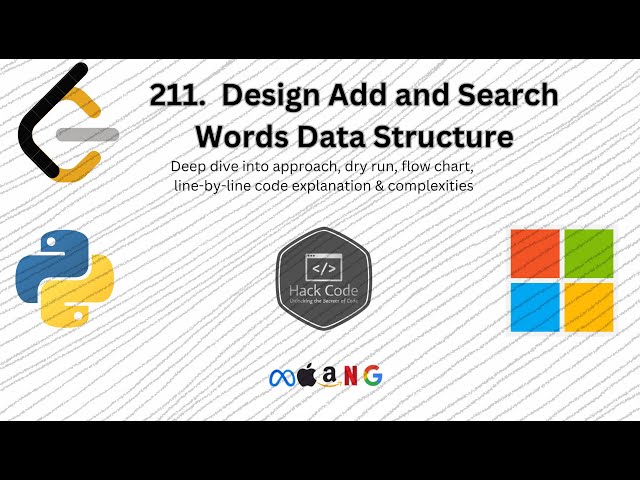 LeetCode 211: Design Add and Search Words Data Structure | Python Trie Implementation