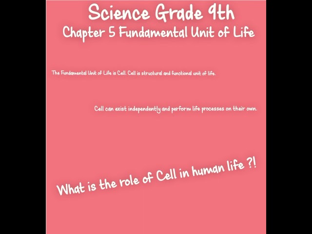 The Fundamental Unit of Life(Cell)| Introduction| Grade 9th|