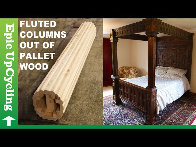 Pallet Wood Furniture. Elegant Four Poster Bed Made From Recycled Pallet Lumber.
