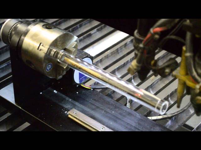Laser cutting acrylic tube with rotary axis